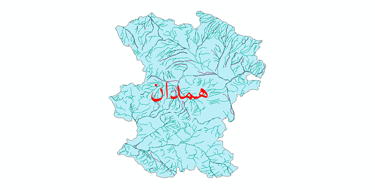 دانلود نقشه شیپ فایل رودخانه های استان همدان