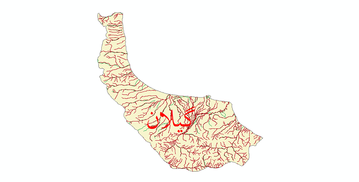 دانلود نقشه شیپ فایل رودخانه های استان گیلان