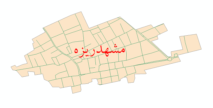 دانلود نقشه شیپ فایل شبکه معابر شهر مشهدریزه سال 1399