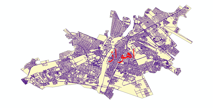 دانلود نقشه شیپ فایل شبکه معابر شهر اهواز سال 1399