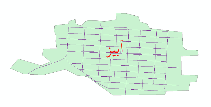 دانلود نقشه شیپ فایل شبکه معابر شهر آبیز سال 1399