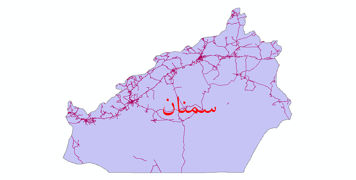دانلود نقشه شیپ فایل شبکه راه های استان سمنان سال 1399