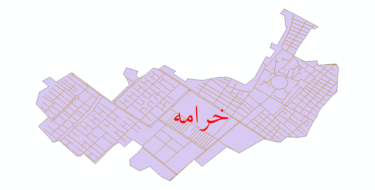 دانلود نقشه شیپ فایل شبکه معابر شهر خرامه سال 1399