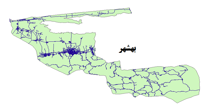 شیپ فایل شبکه راههای شهرستان بهشهر 1399