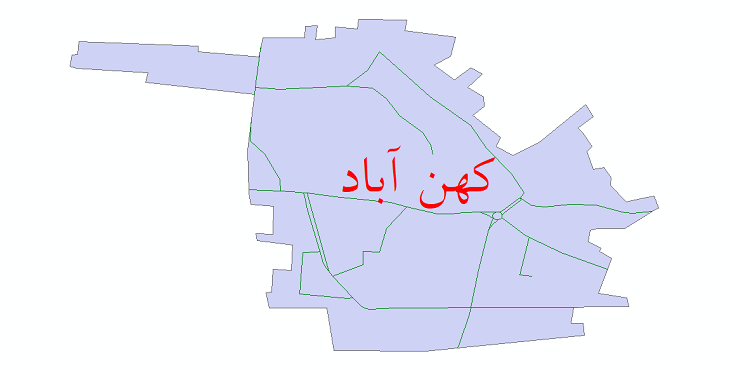 دانلود نقشه شیپ فایل شبکه معابر شهر کهن آباد سال 1399