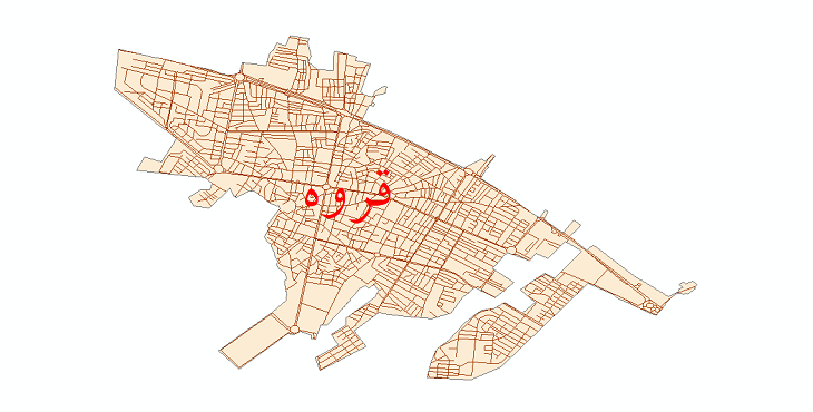 دانلود نقشه شیپ فایل شبکه معابر شهر قروه سال 1399