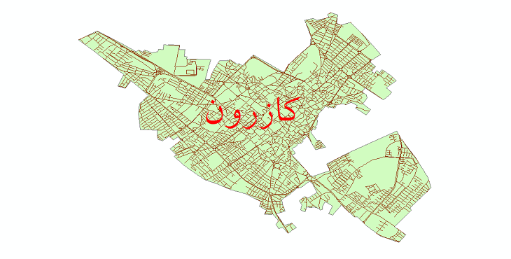 دانلود نقشه شیپ فایل شبکه معابر شهر کازرون سال 1399