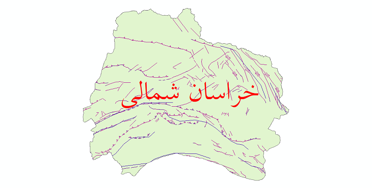دانلود نقشه شیپ فایل گسل های استان خراسان شمالی