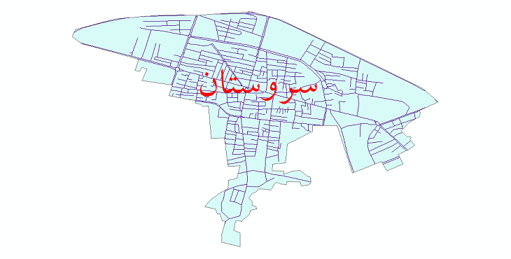 دانلود نقشه شیپ فایل شبکه معابر شهر سروستان سال 1399
