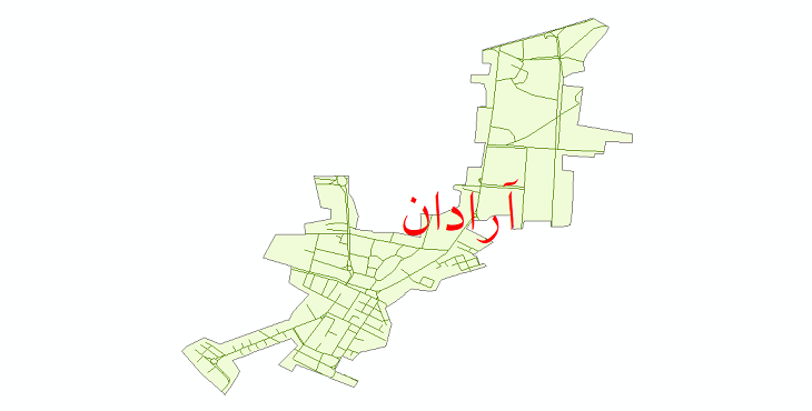 دانلود نقشه شیپ فایل شبکه معابر شهر آرادان سال 1399