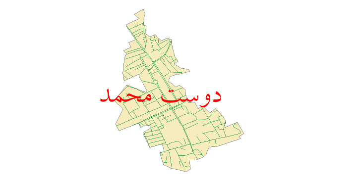 دانلود نقشه شیپ فایل شبکه معابر شهر دوست محمد سال 1399