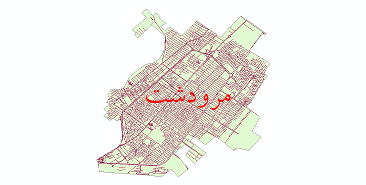 دانلود نقشه شیپ فایل شبکه معابر شهر مرودشت سال 1399