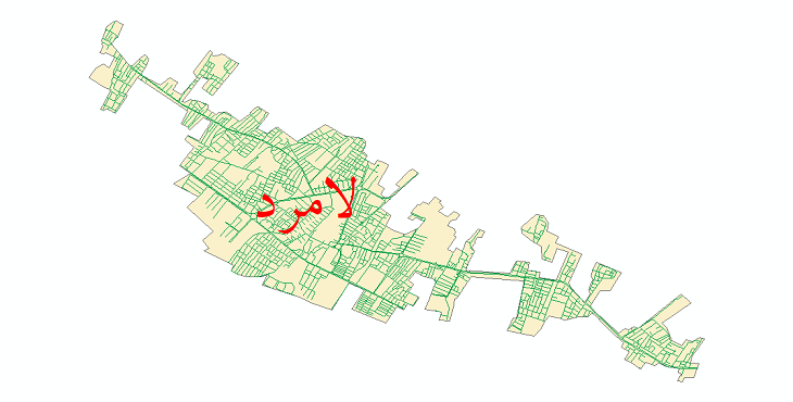 دانلود نقشه شیپ فایل شبکه معابر شهر لامرد سال 1399