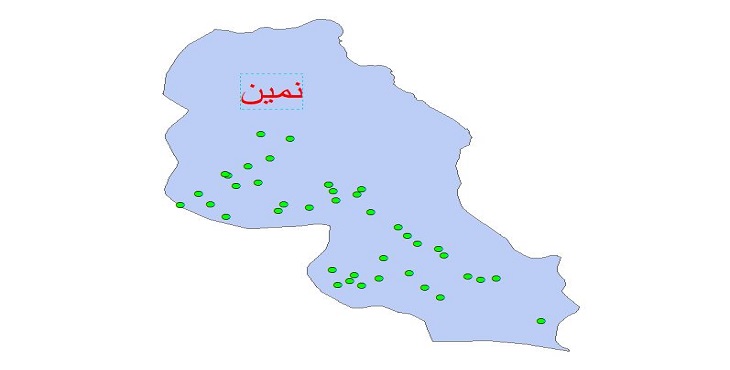 دانلود نقشه شیپ فایل کیفیت آب چاه های شهرستان نمین سال 1390