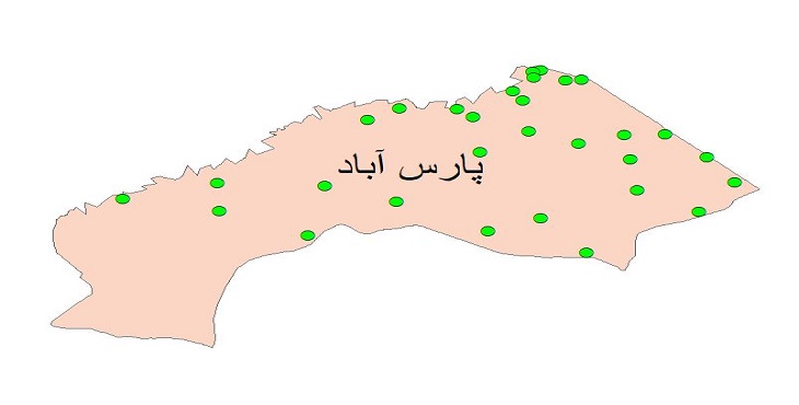 دانلود نقشه شیپ فایل کیفیت آب چاه های شهرستان پارس آباد سال 1390