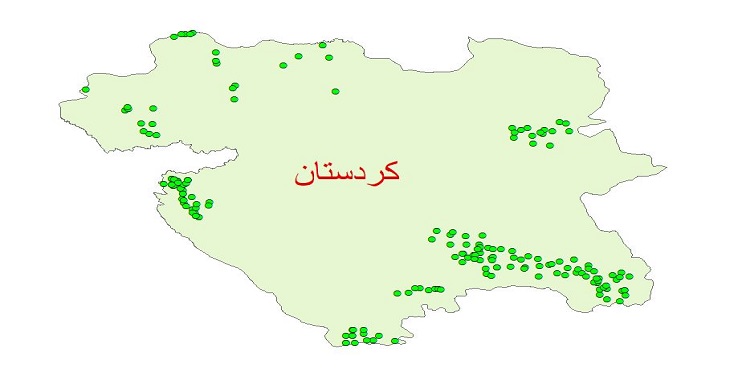 دانلود نقشه شیپ فایل کیفیت آب چاه های استان کردستان سال 1390