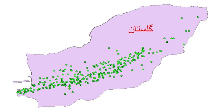 دانلود نقشه شیپ فایل کیفیت آب چاه های استان گلستان سال 1390