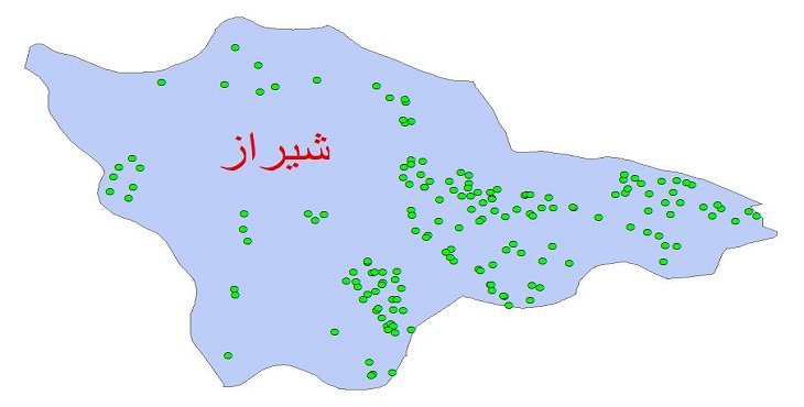 دانلود نقشه شیپ فایل کیفیت آب چاه های شهرستان شیراز سال 1390
