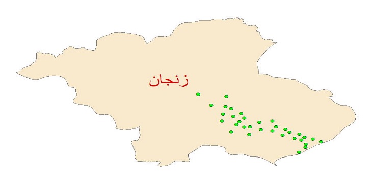 دانلود نقشه شیپ فایل کیفیت آب چاه های شهرستان زنجان سال 1390