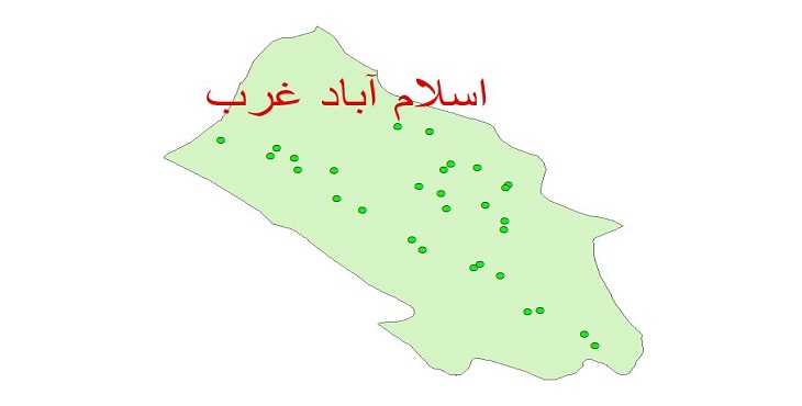 دانلود نقشه شیپ فایل کیفیت آب چاه های شهرستان اسلام آباد غرب سال 1390