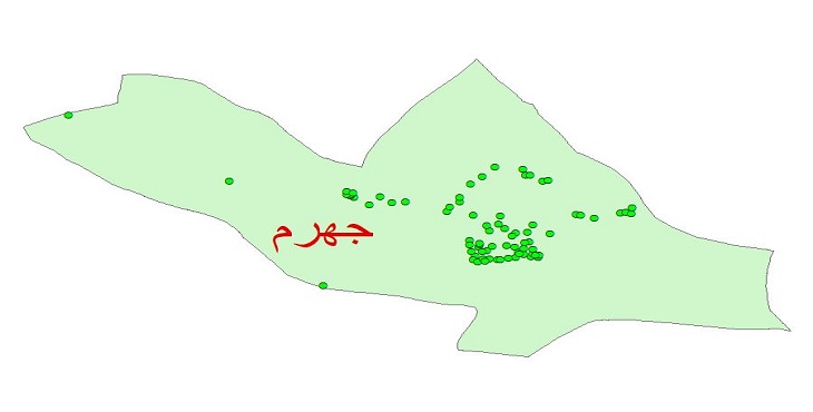دانلود نقشه شیپ فایل کیفیت آب چاه های شهرستان جهرم سال 1390