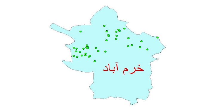 دانلود نقشه شیپ فایل کیفیت آب چاه های شهرستان خرم آباد سال 1390