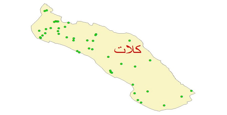 دانلود نقشه شیپ فایل کیفیت آب چاه های شهرستان کلات سال 1390