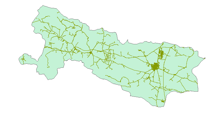 شیپ فایل شبکه راههای شهرستان ساوه