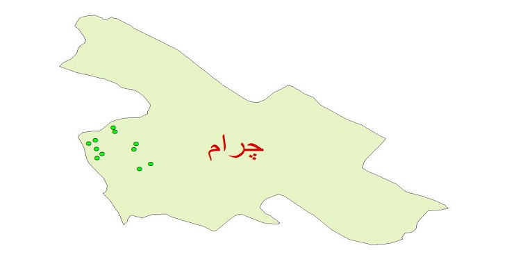 دانلود نقشه شیپ فایل کیفیت آب چاه های شهرستان چرام سال 1390