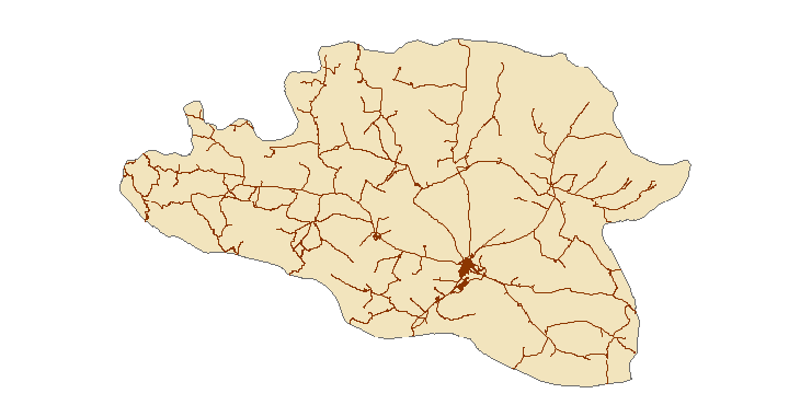 شیپ فایل شبکه راههای شهرستان سنقر
