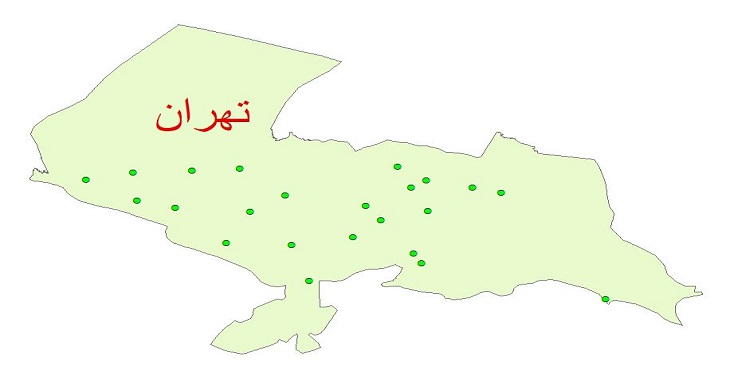 دانلود نقشه شیپ فایل کیفیت آب چاه های شهرستان تهران سال 1390