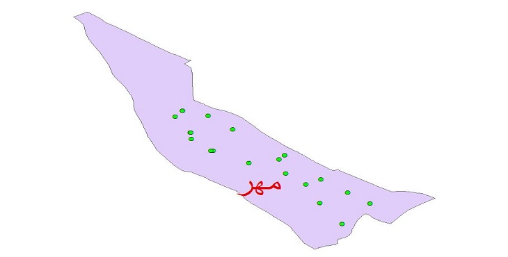 دانلود نقشه شیپ فایل کیفیت آب چاه های شهرستان مهر سال 1390